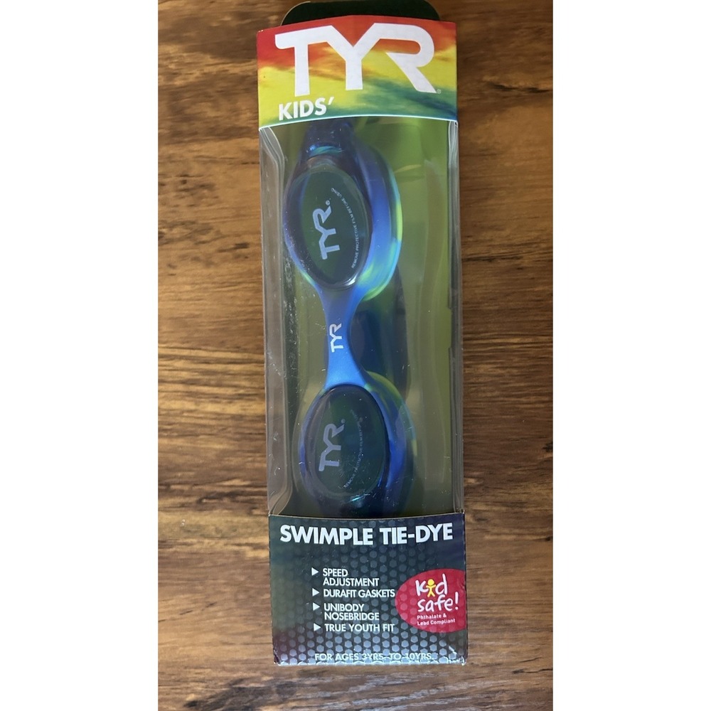 TYR Youth VESI BLUE/GREEN OR GREEN/RED SWIM GOGGLES - Picture 1 of 4